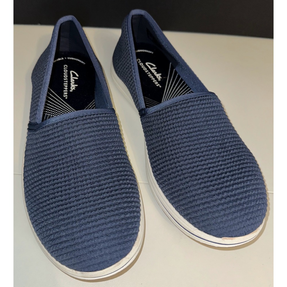 Clarks Cloudsteppers Breeze Stretch Women 7.5W Blue Slip On Loafers